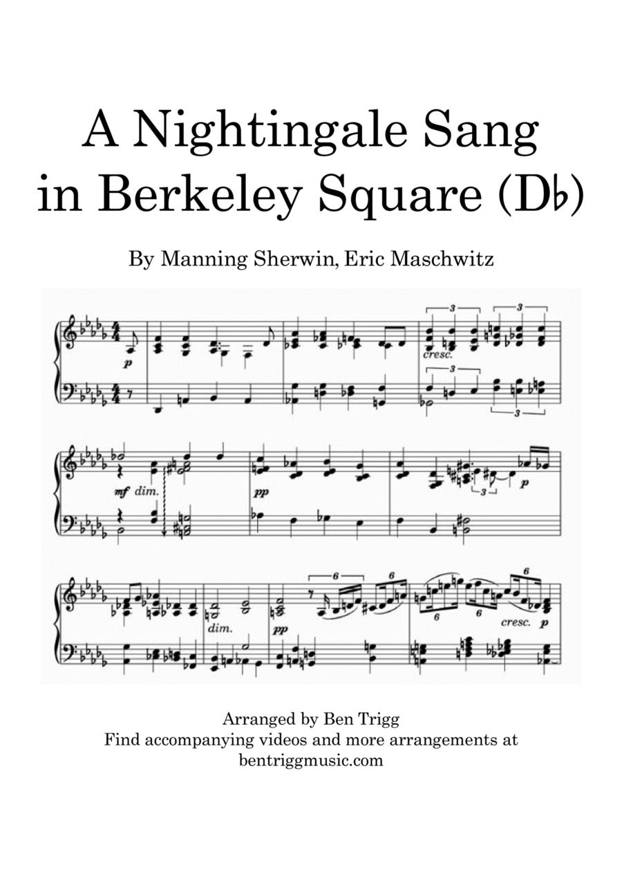 A Nightingale Sang In Berkeley Square Piano Solo scores gallery preview page 1