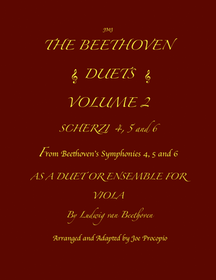 THE BEETHOVEN DUETS FOR VIOLA VOLUME 2 SCHERZI 4, 5 and 6