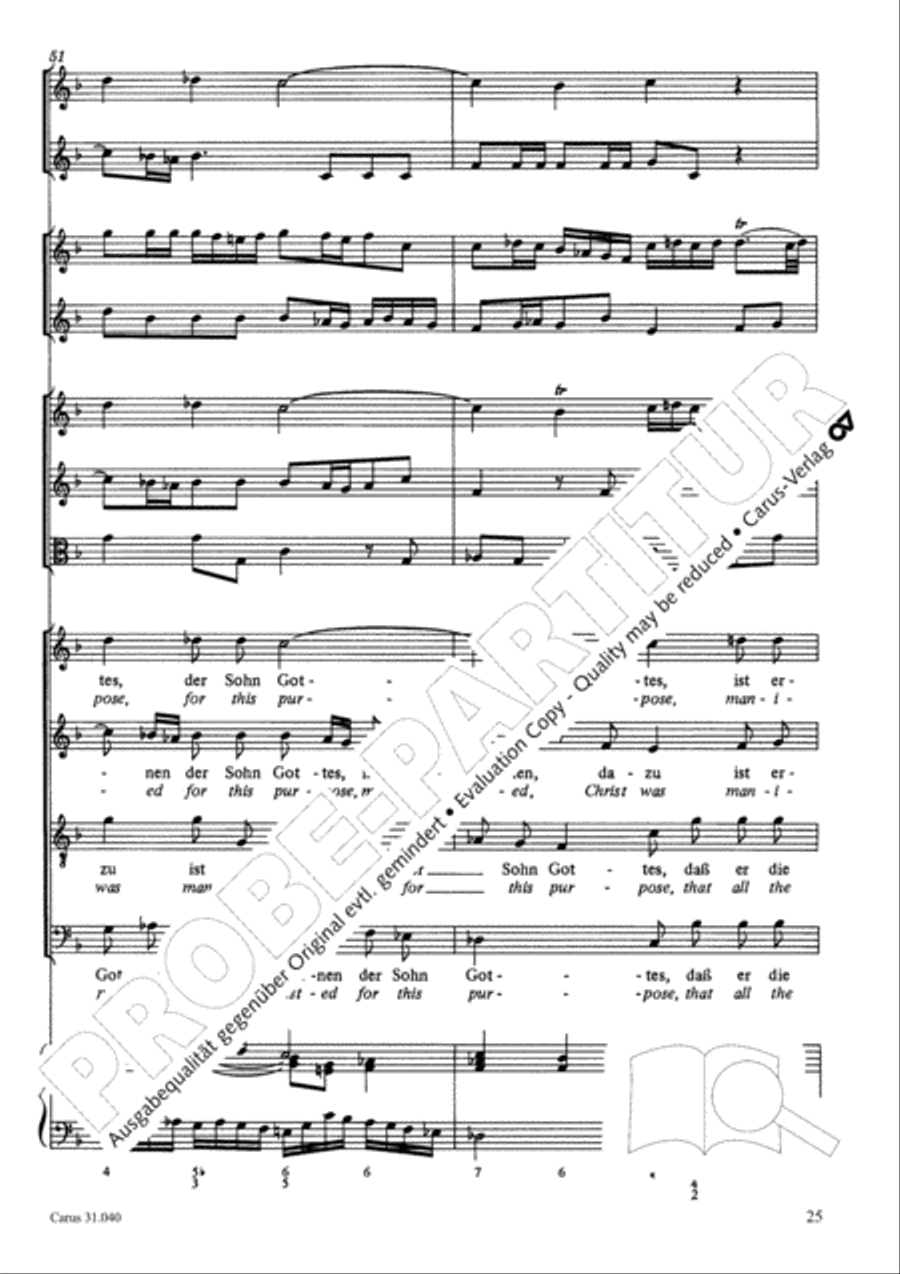 Christ was manifested for this purpose (Dazu ist erschienen der Sohn Gottes) ATB scores gallery preview page 26