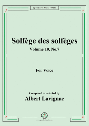 Book cover for Lavignac-Solfège des solfèges,Volume 10,No.7,for Voice