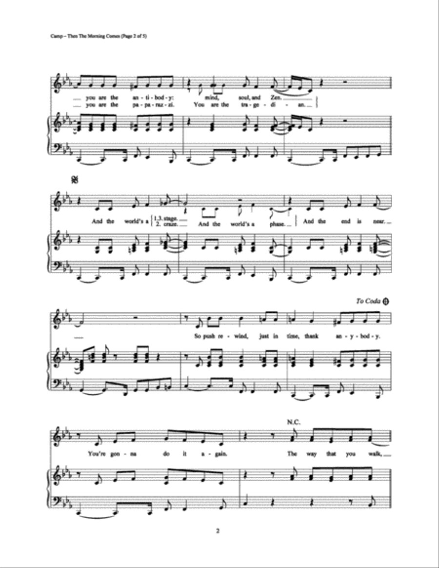Then the Morning Comes Piano, Vocal, Guitar scores gallery preview page 2