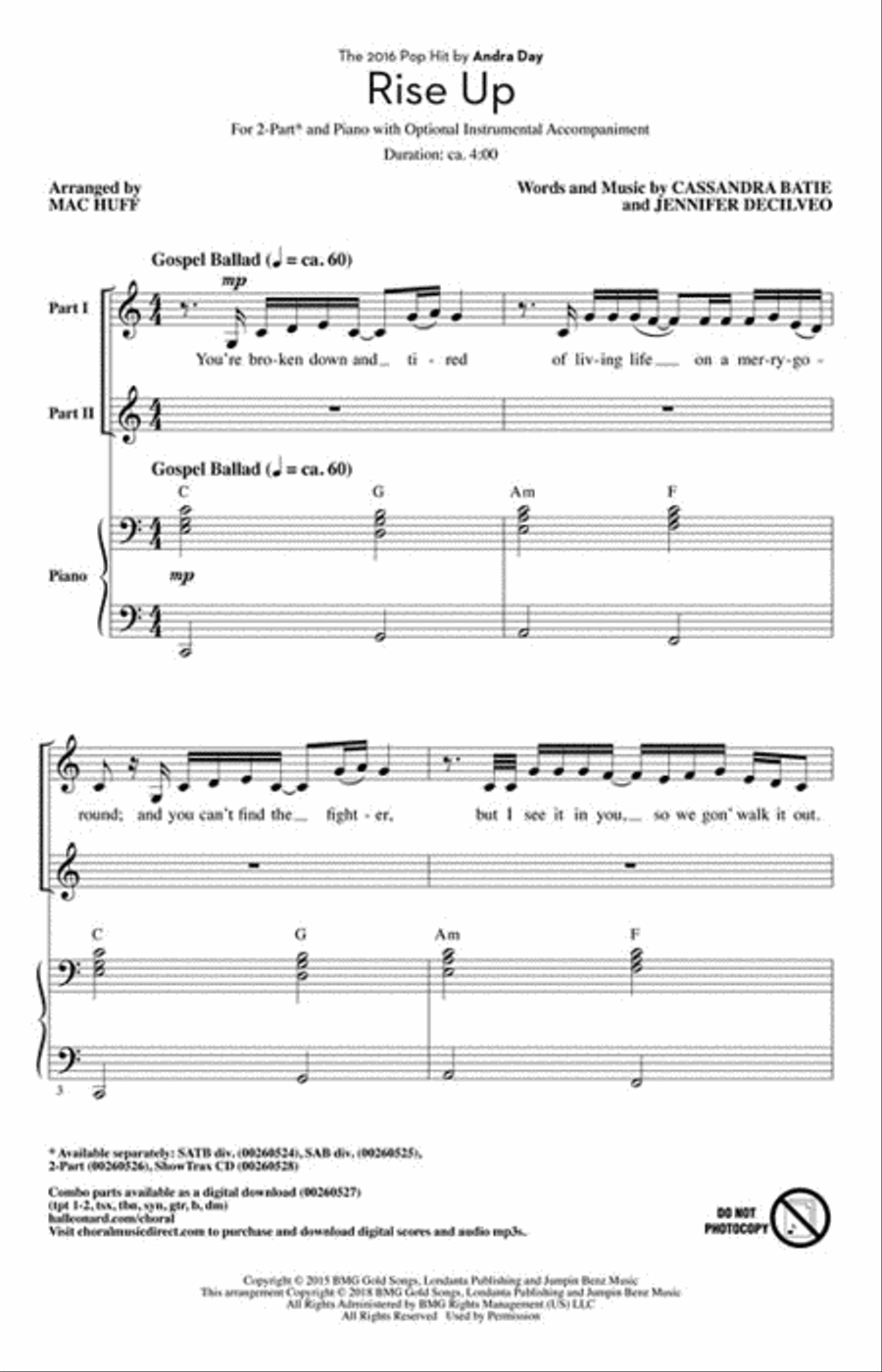 Rise Up Rise Up 2-Part scores gallery preview page 2