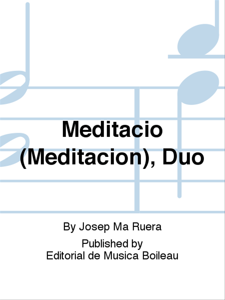Meditacio (Meditacion), Duo Clarinet scores gallery preview page 1