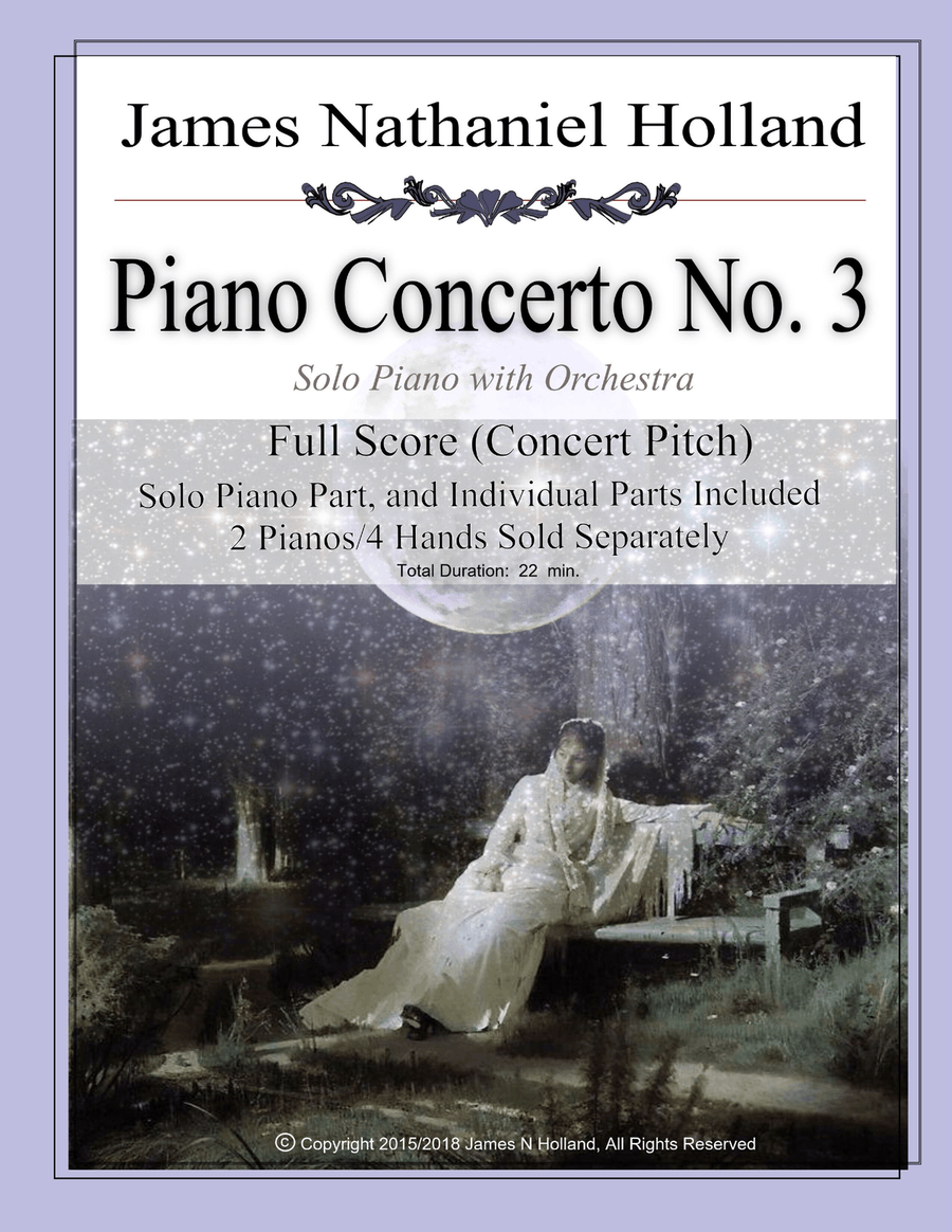 Piano Concerto No. 3 James Nathaniel Holland, Full Orchestral Score and Individual Parts Full Orchestra scores gallery preview page 1