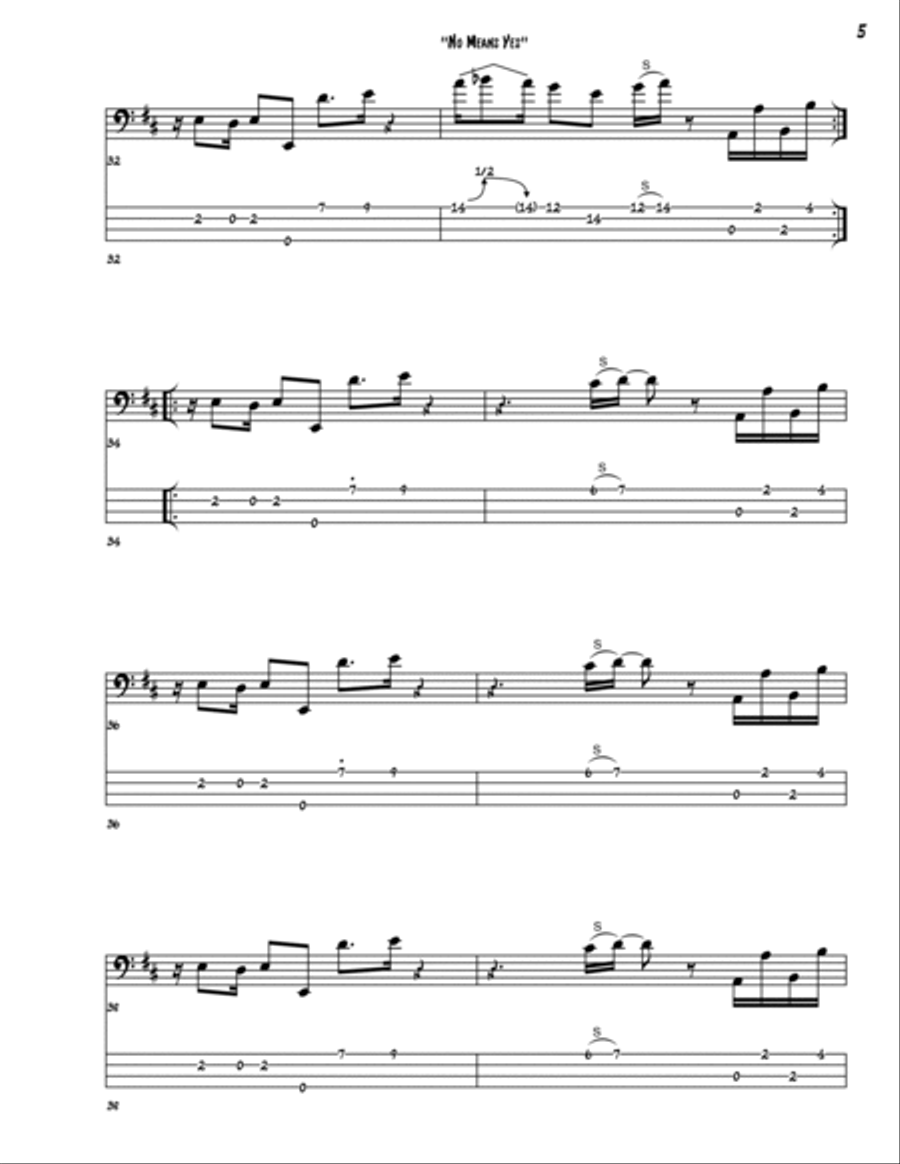 No Means Yes Bass Guitar scores gallery preview page 5