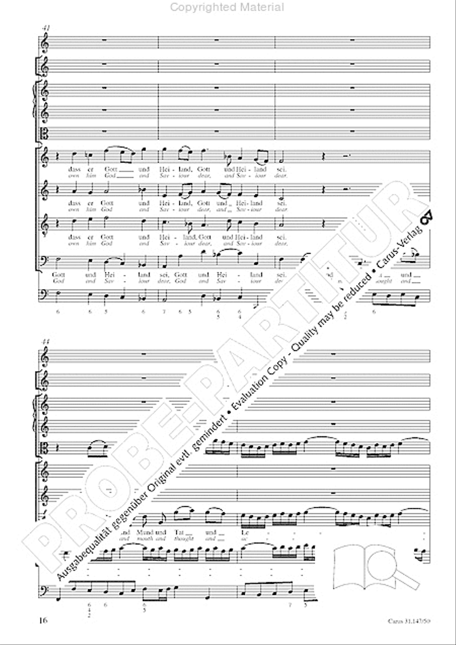 Heart and mouth and thought and action (Herz und Mund und Tat und Leben) (Herz und Mund und Tat und Leben) 4-Part scores gallery preview page 18