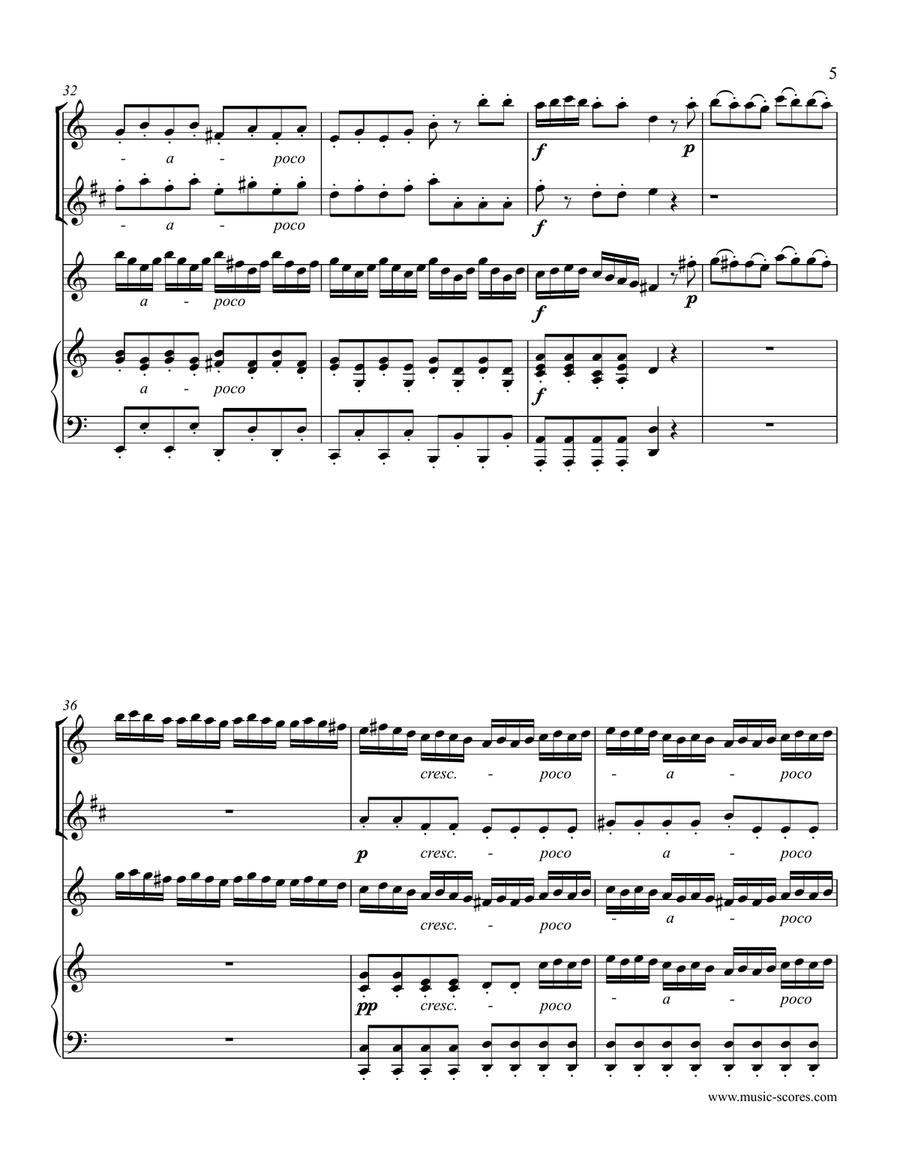 Handel: Arrival of the Queen of Sheba - Flute, Clarinet (high or low version), Violin, Piano Small Ensemble scores gallery preview page 5