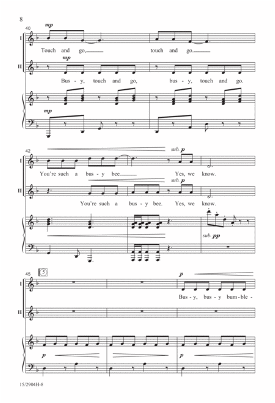 Busy, Busy Bumblebee 2-Part scores gallery preview page 9