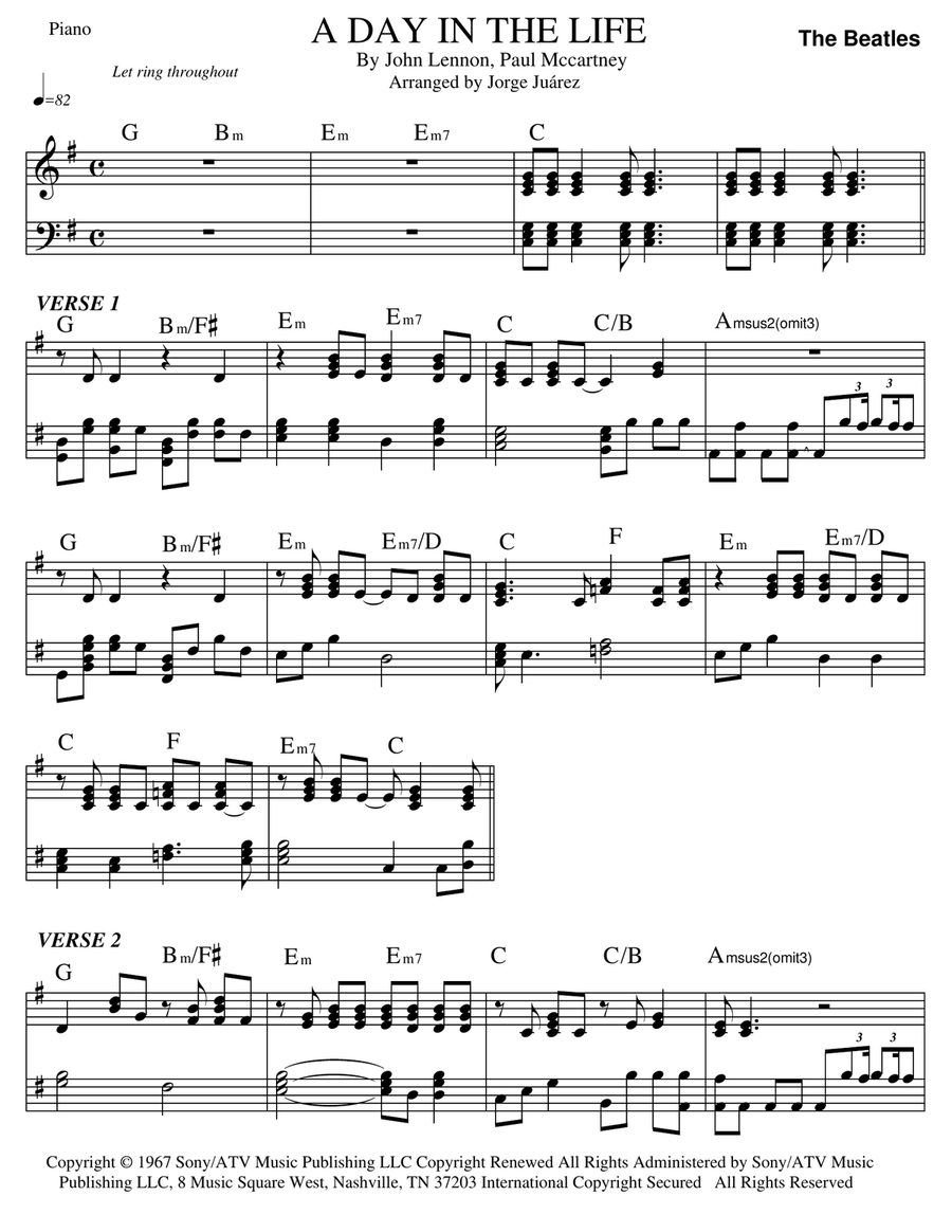 A Day In The Life Small Ensemble scores gallery preview page 1