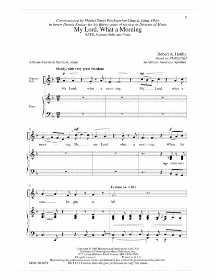 My Lord, What a Morning My Lord, What a Morning 4-Part scores gallery preview page 2