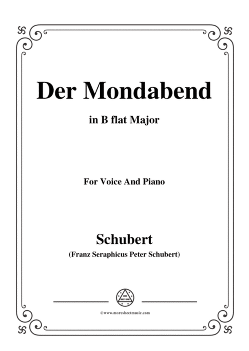Schubert-Der Mondabend,Op.131 No.1,in B flat Major,for Voice&Piano image number null