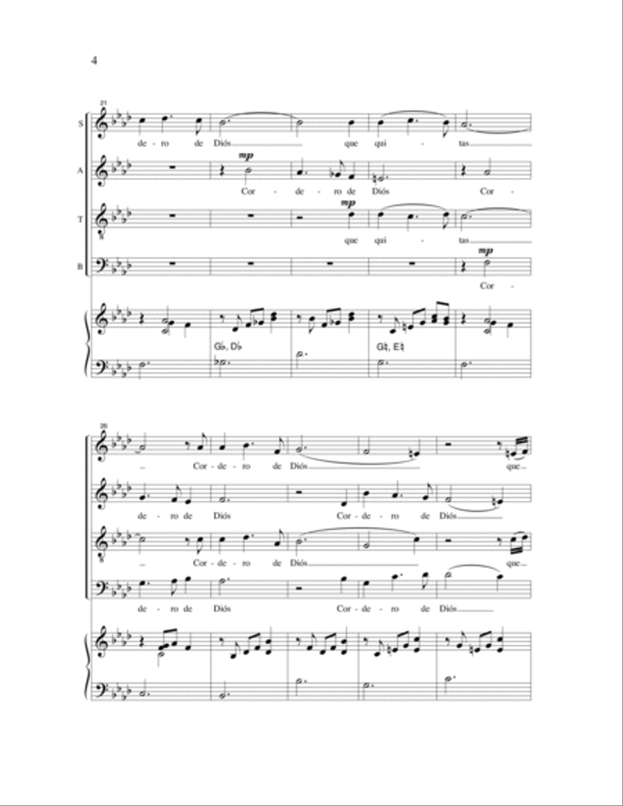 Cordero de Dios Cordero de Dios 4-Part scores gallery preview page 6
