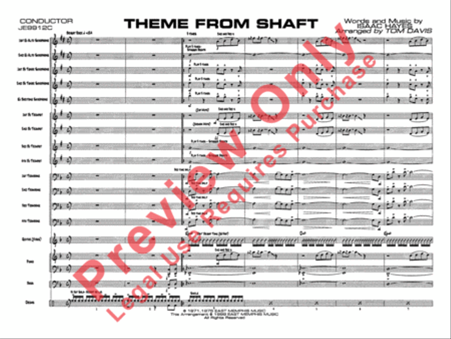 Shaft, Theme from Shaft, Theme from Jazz Ensemble scores gallery preview page 4