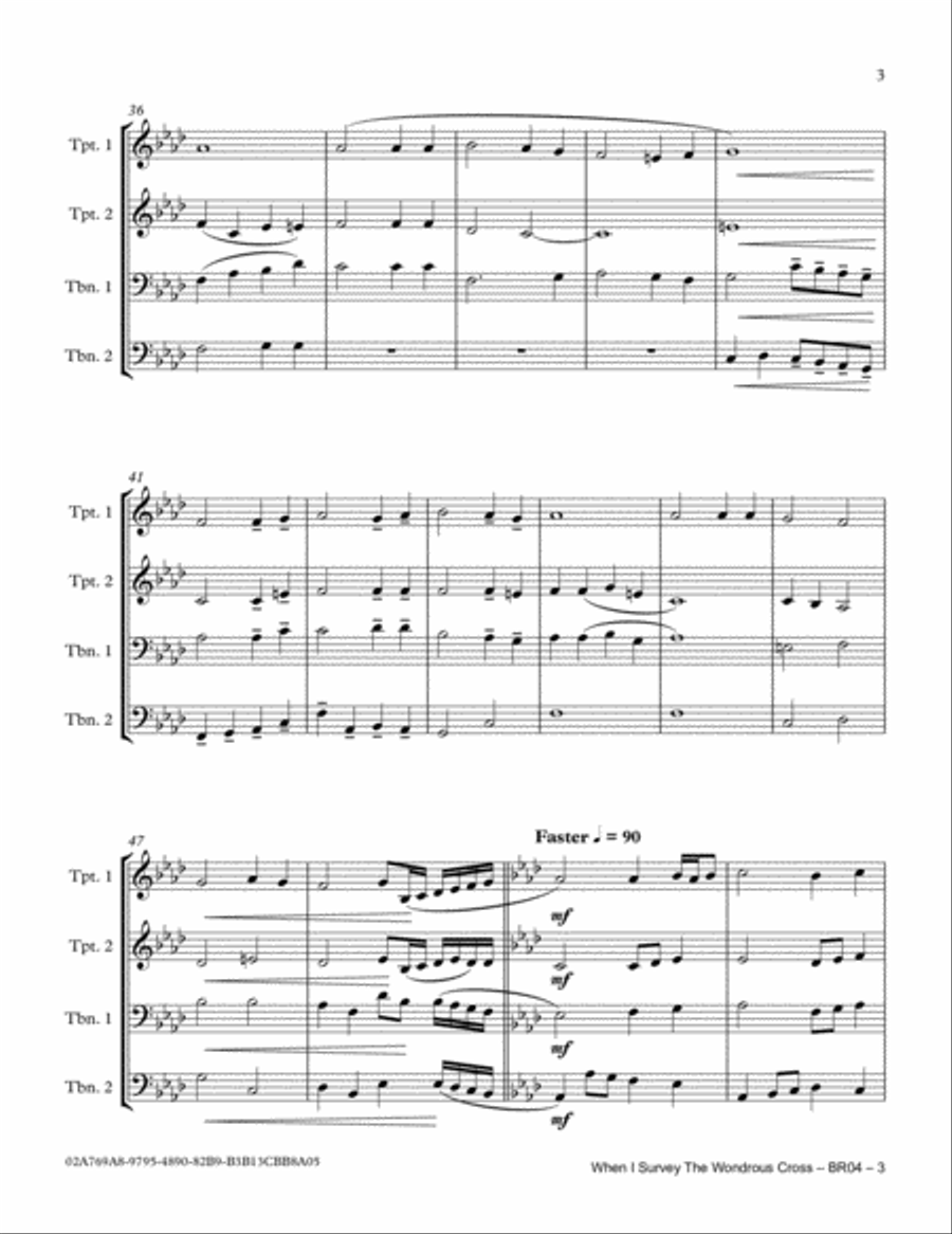 When I Survey The Wondrous Cross Brass Ensemble scores gallery preview page 6