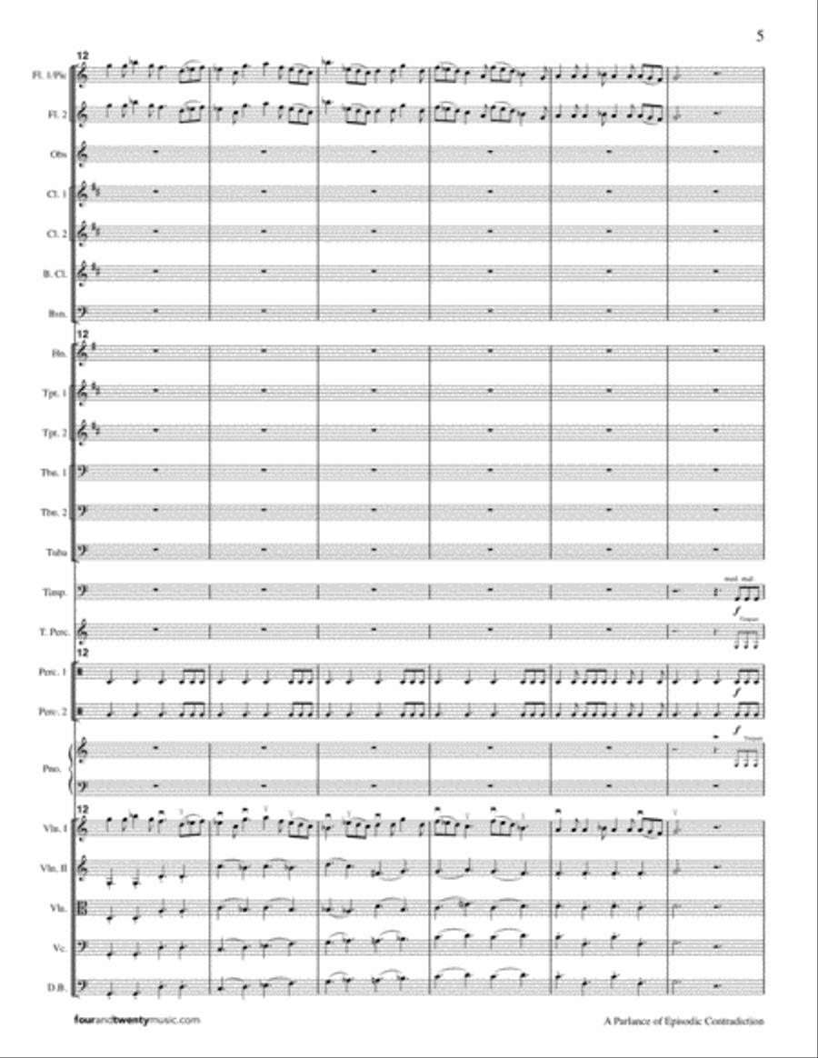 A Parlance of Episodic Contradiction, for school orchestra Full Orchestra scores gallery preview page 5