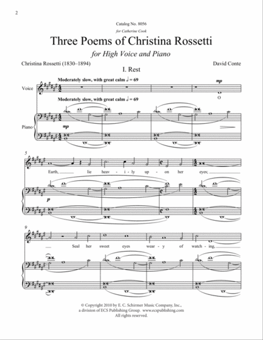 Three Poems of Christina Rossetti High Voice scores gallery preview page 2