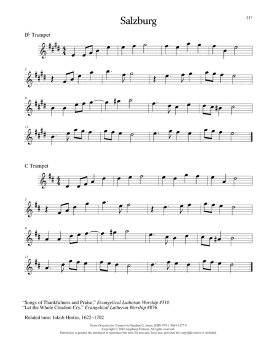 Hymn Descants for Trumpet C Trumpet scores gallery preview page 218