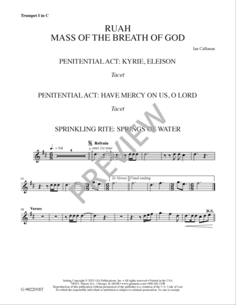 Ruah - Instrument edition Trumpet scores gallery preview page 23