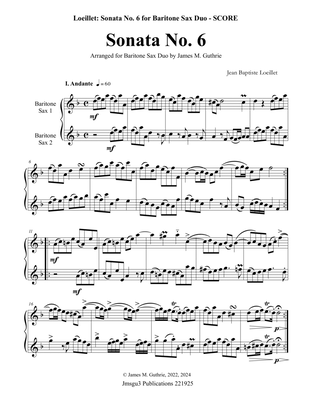 Loeillet: Sonata No. 6 for Baritone Sax Duo
