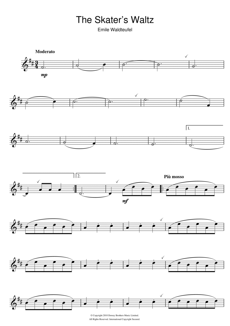 The Skater's Waltz The Skater's Waltz Flute Solo scores gallery preview page 1