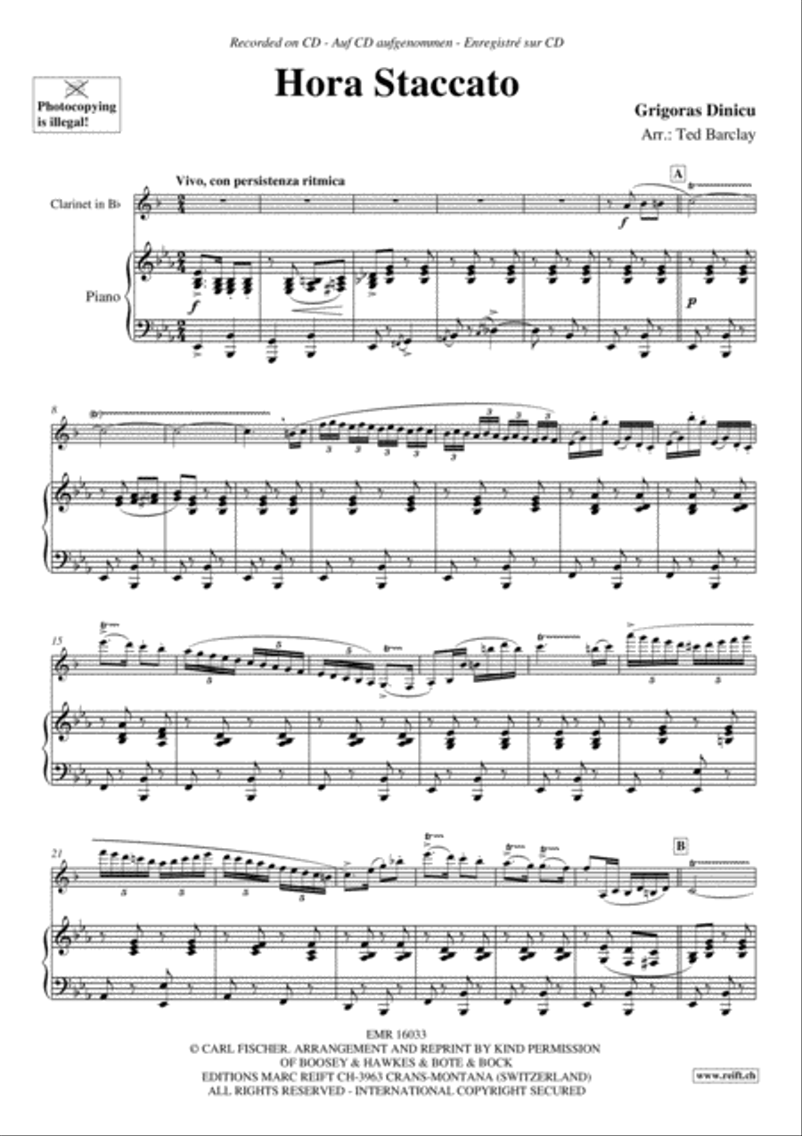 Hora Staccato Clarinet Solo scores gallery preview page 3