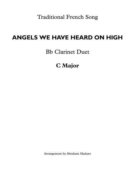Angels We Have Heard On High Bb Clarinet Duet image number null