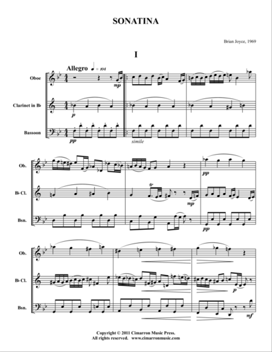 Sonatina Bassoon scores gallery preview page 1