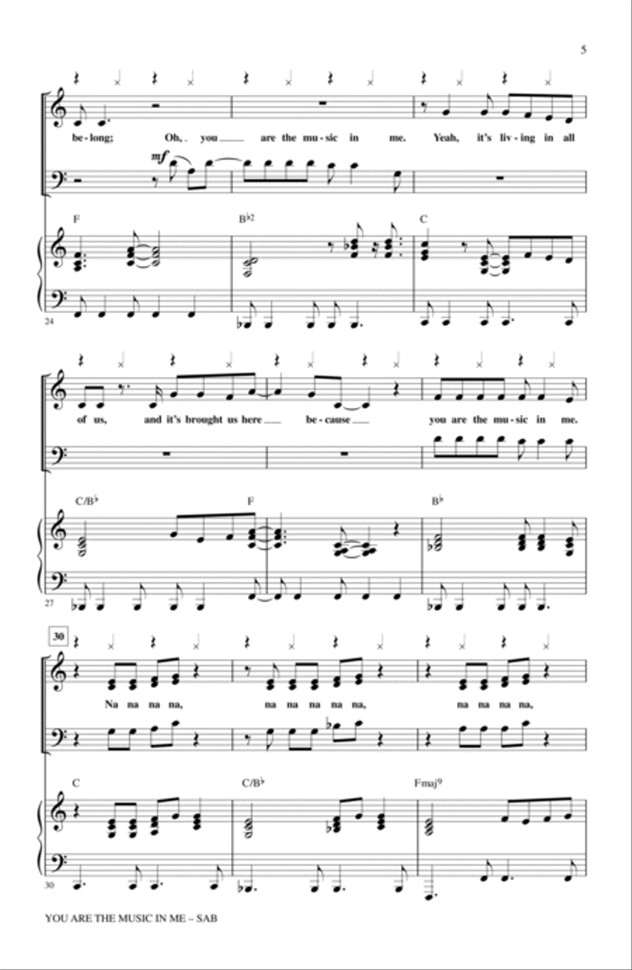 You Are The Music In Me (from High School Musical 2) (arr. Mac Huff) 3-Part scores gallery preview page 4