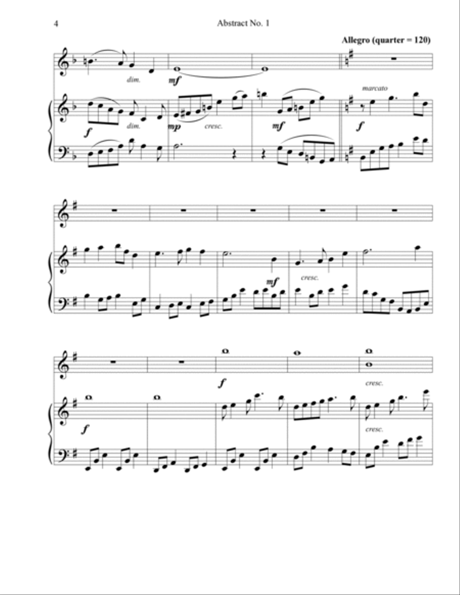 Abstract No. 1: Appassionata for Violin and Piano Violin scores gallery preview page 4