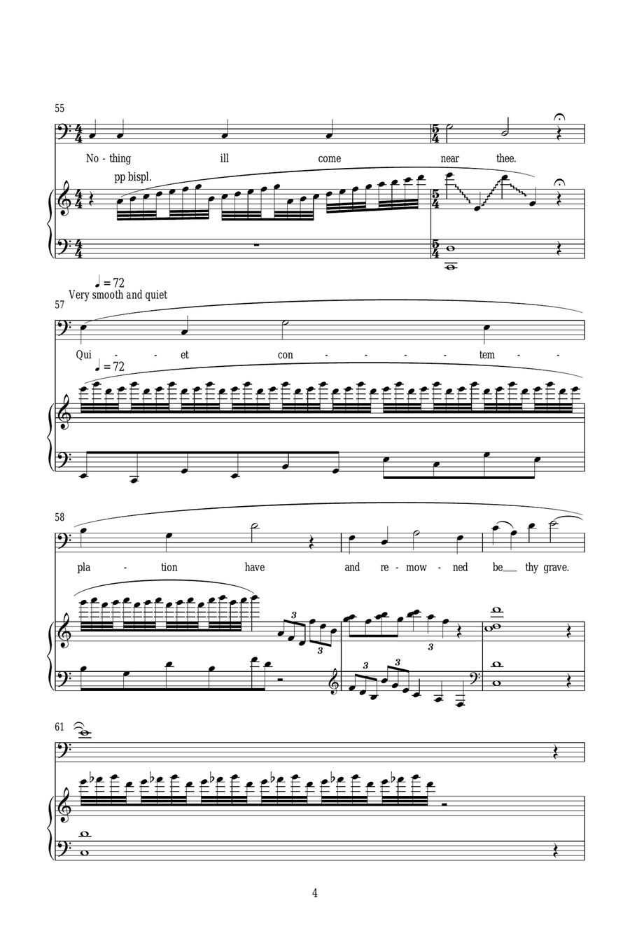 Dirge from Cymbeline (for baritone and harp) Piano, Vocal scores gallery preview page 4
