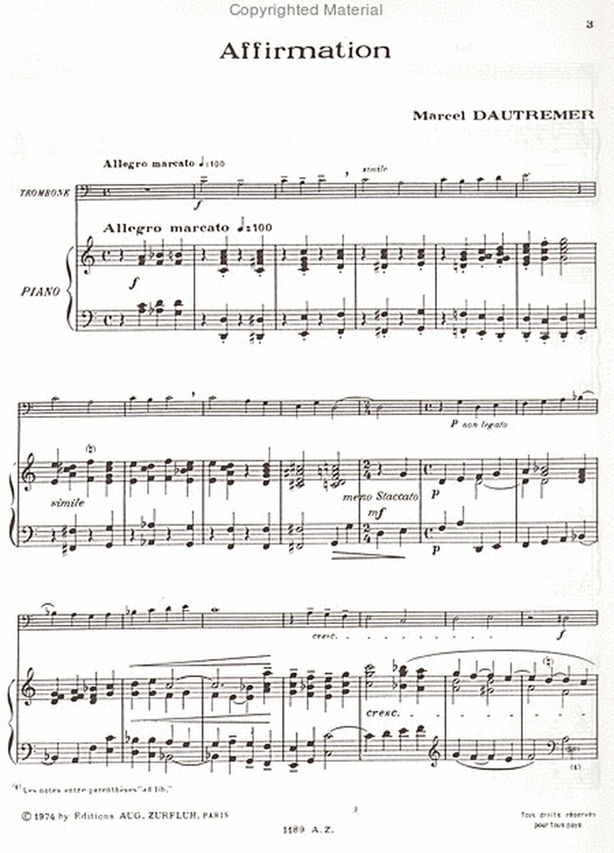 Petite pieces tres faciles trombone