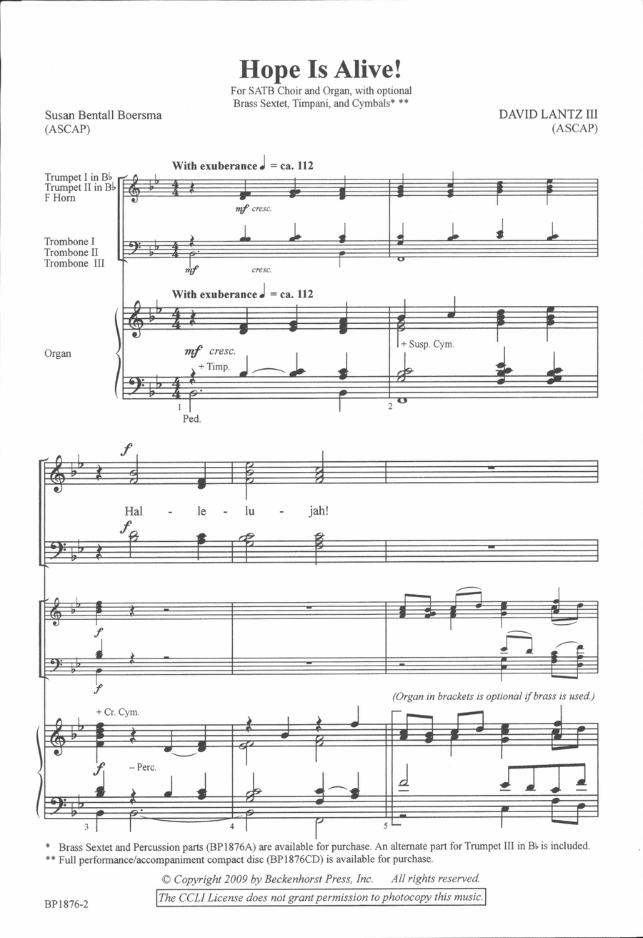 Hope Is Alive! 4-Part scores gallery preview page 2