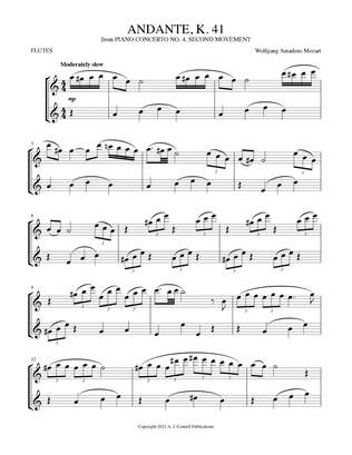 Andante, K. 41 (from Piano Concerto No. 4, Second Movement)