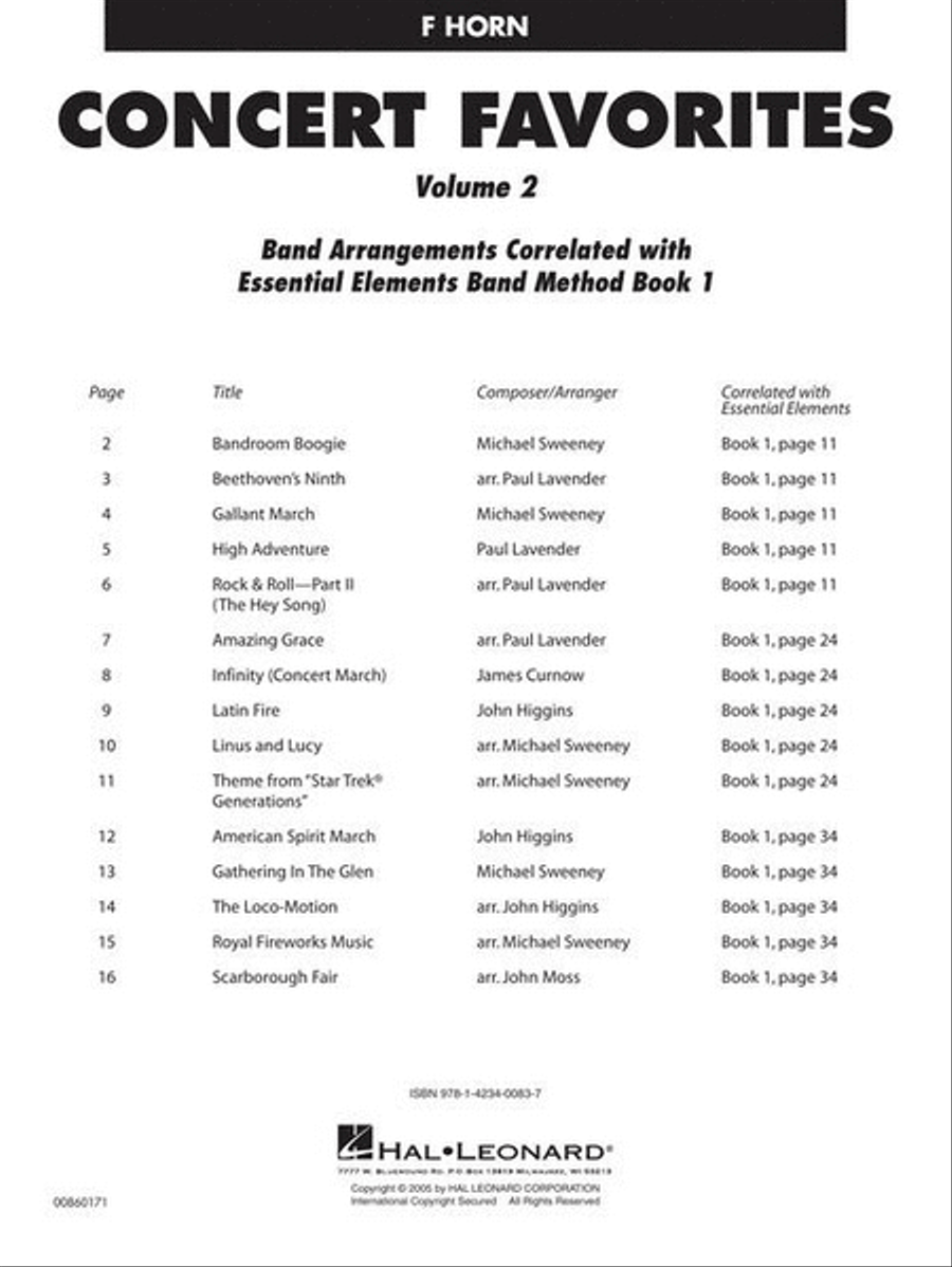 Concert Favorites Vol. 2 – F Horn Concert Band Methods scores gallery preview page 3