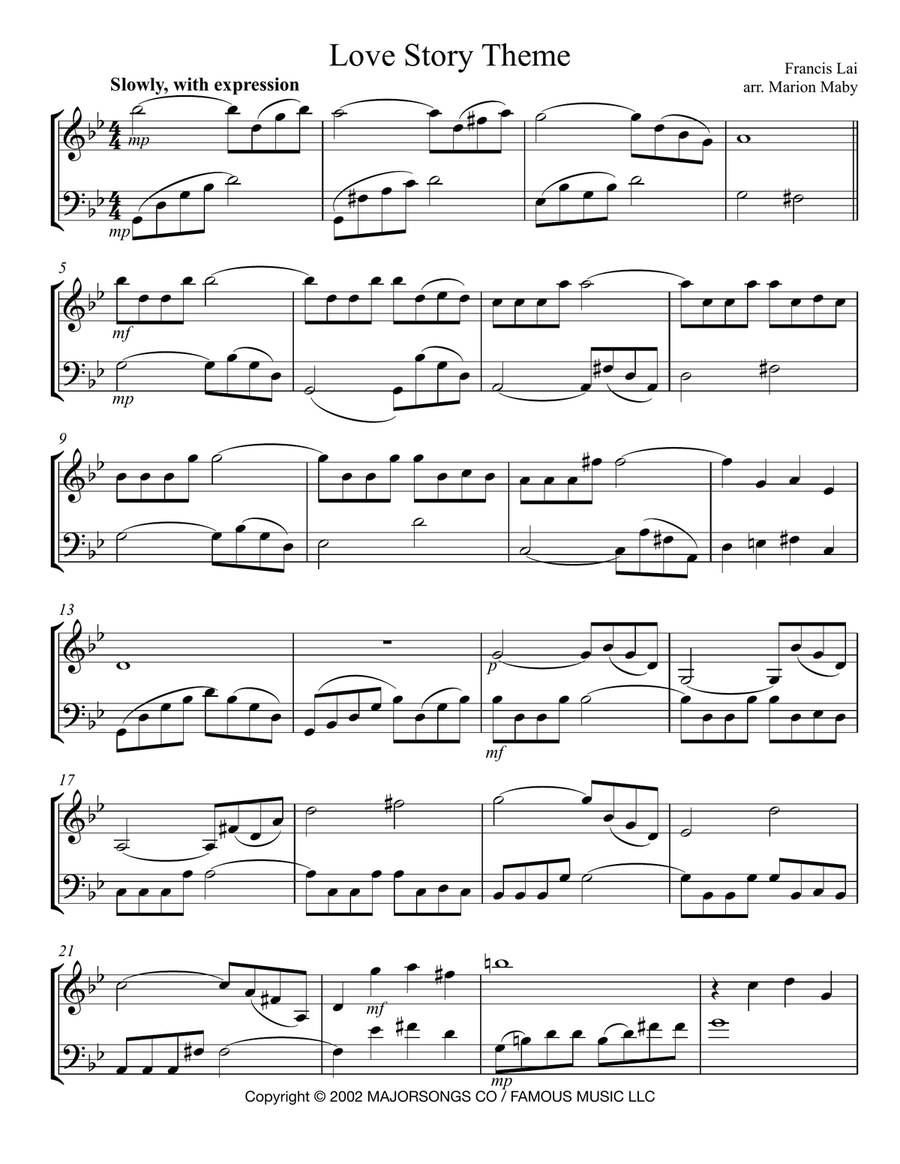 Love Story Love Story String Duet scores gallery preview page 1
