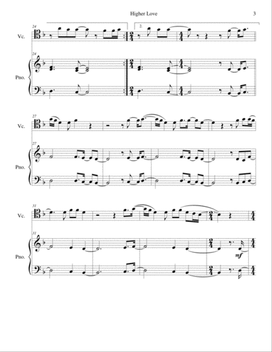 Higher Love Higher Love String Duet scores gallery preview page 3