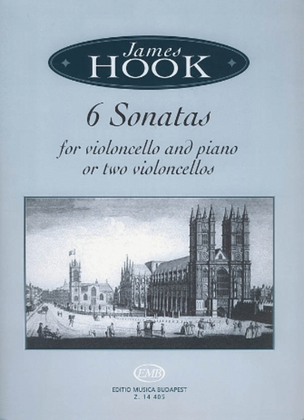 Book cover for James Hook – Six Sonatas for Violoncello and Piano