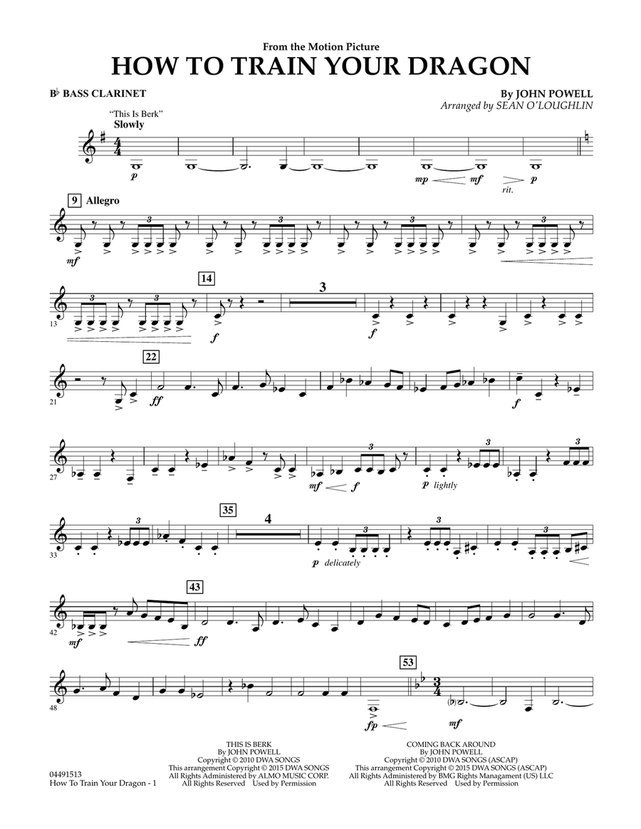 Book cover for How to Train Your Dragon - Bb Bass Clarinet