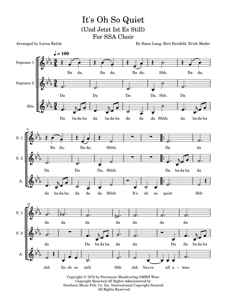 It's Oh So Quiet (Und Jetzt Ist Es Still) SSA scores gallery preview page 1