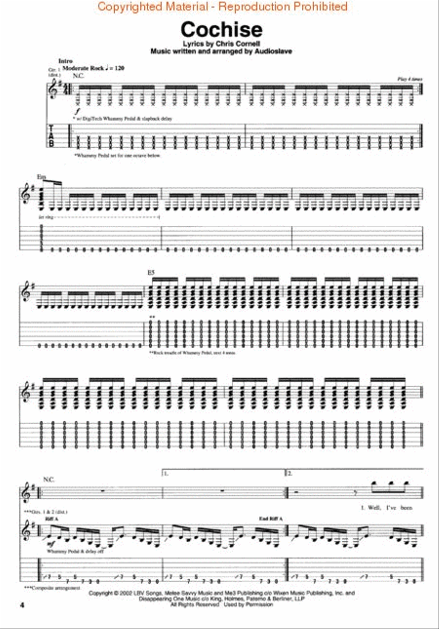 Audioslave Audioslave Electric Guitar scores gallery preview page 3
