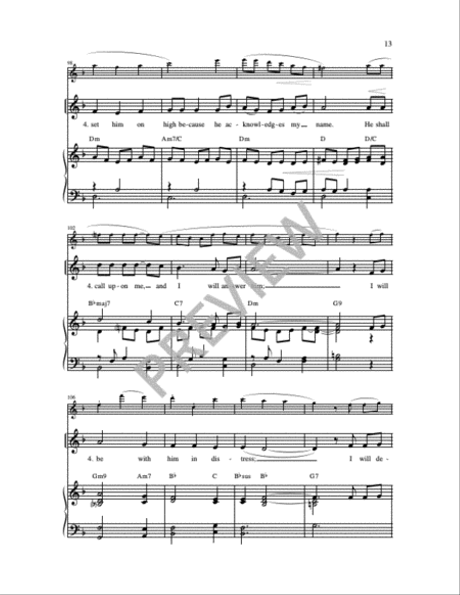 Be with Me, Lord: Psalm 91 4-Part scores gallery preview page 8