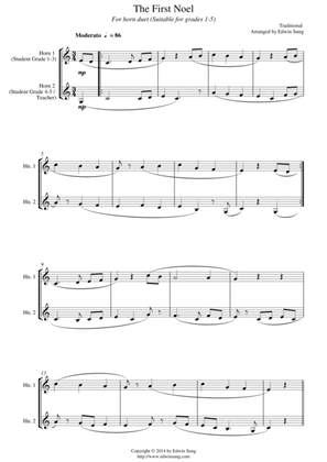 The First Noel (for horn duet, suitable for grades 1-5)