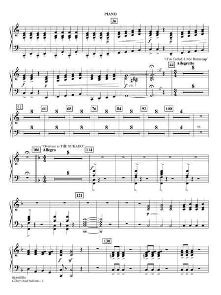 Gilbert And Sullivan (arr. Ted Ricketts) - Piano