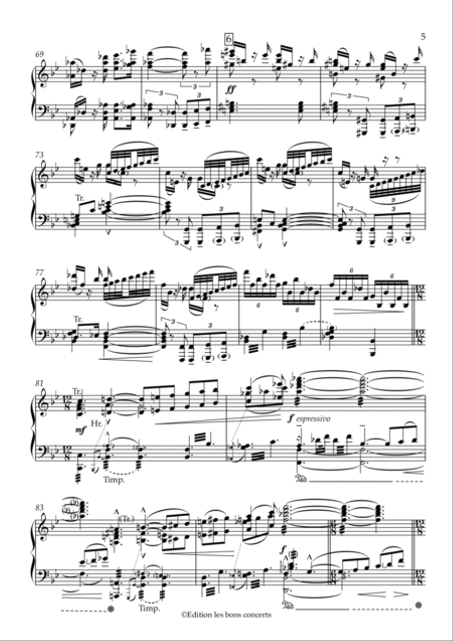 Dora Pejačević: Ouverture in D minor for large orchestra, (op.49) / Arrangement for piano by Yuki Piano Solo scores gallery preview page 6