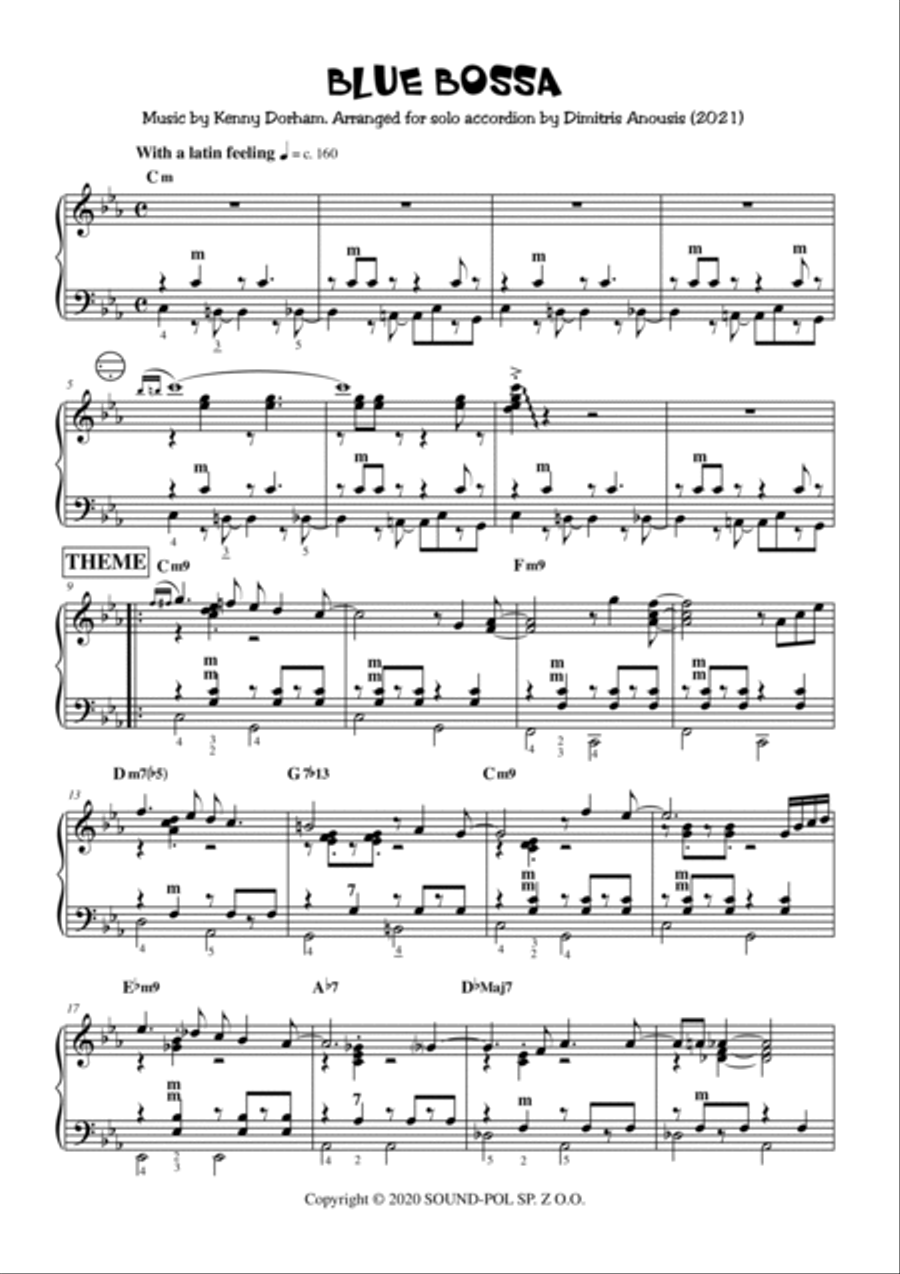 Blue Bossa Blue Bossa Accordion scores gallery preview page 3