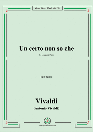 Book cover for Vivaldi-Un certo non so che,in b minor,for Voice and Piano