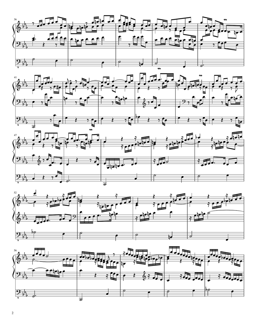 Passacaglia and Fugue in C-Moll BWV 582 Organ Solo scores gallery preview page 2
