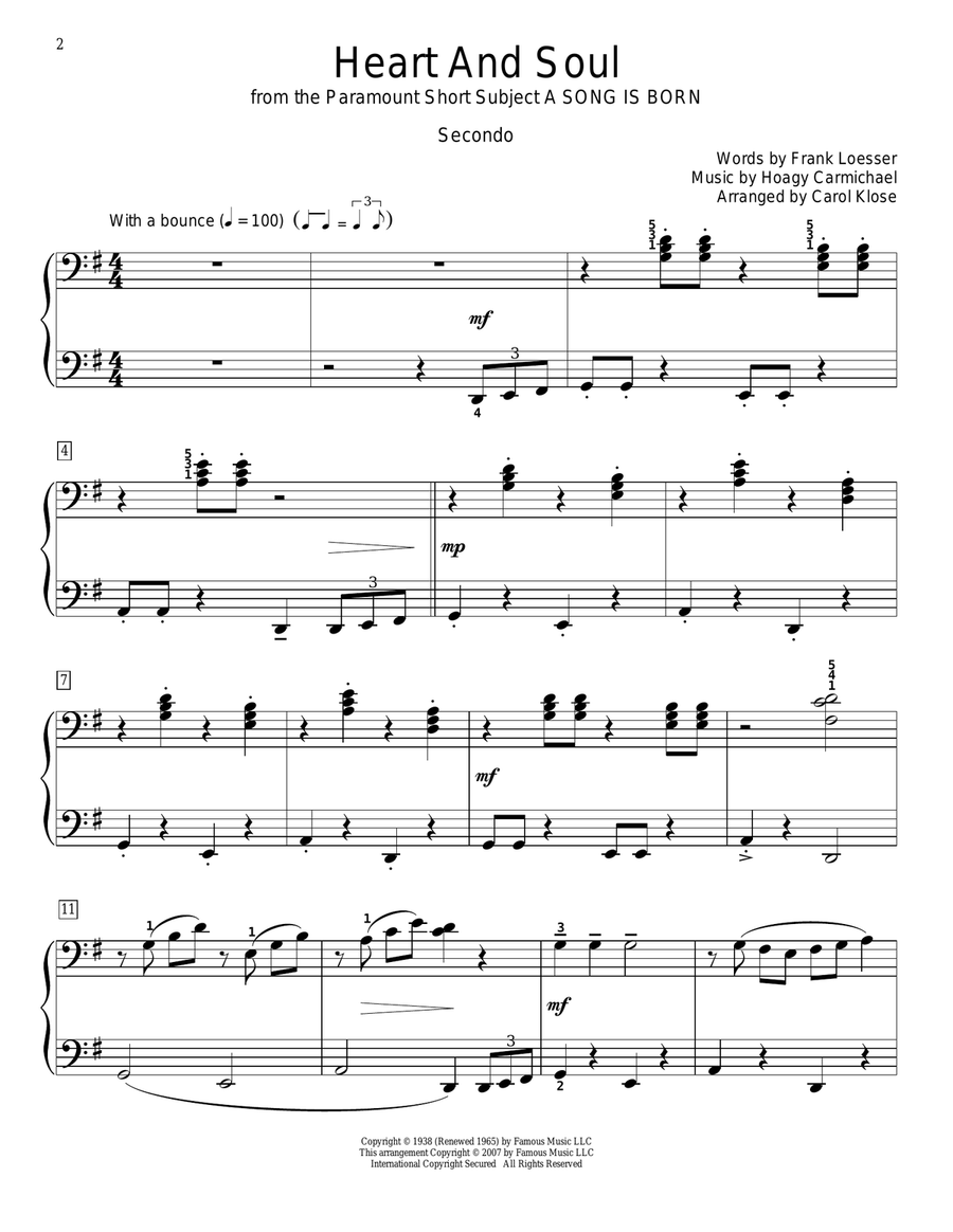 Heart and soul simple piano cheap