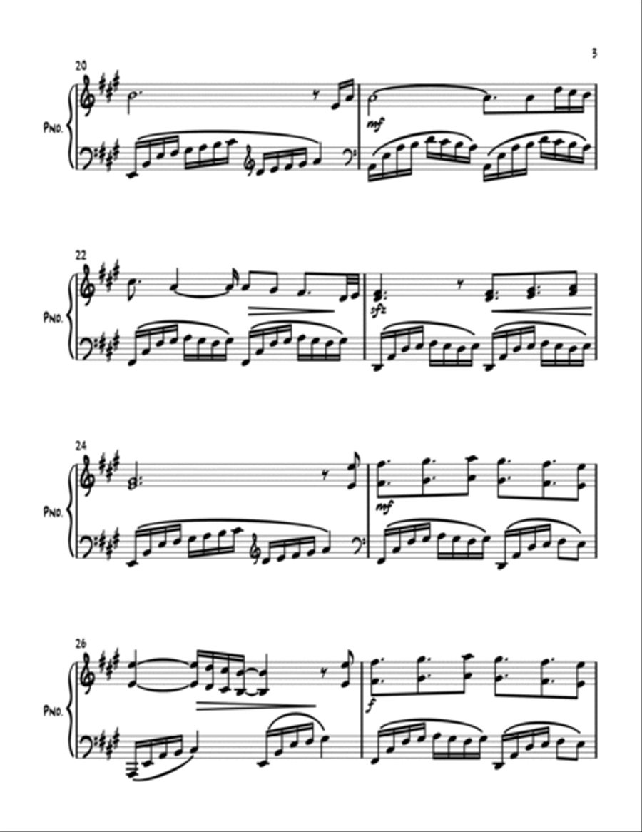 Carta bajo la lluvia / Letter in the rain Piano Solo scores gallery preview page 3