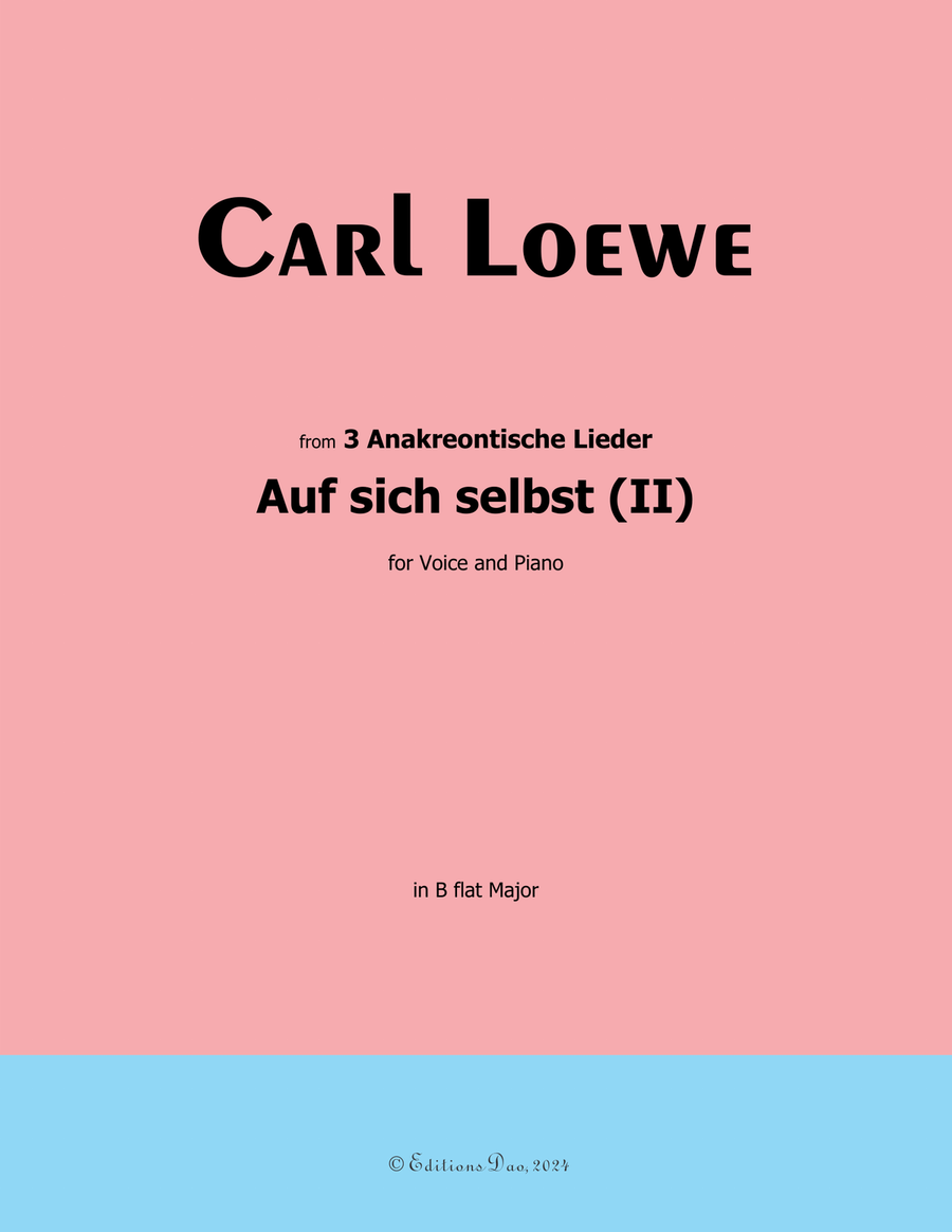 Auf sich selbst(II), by Carl Loewe, in B flat Major Voice scores gallery preview page 1